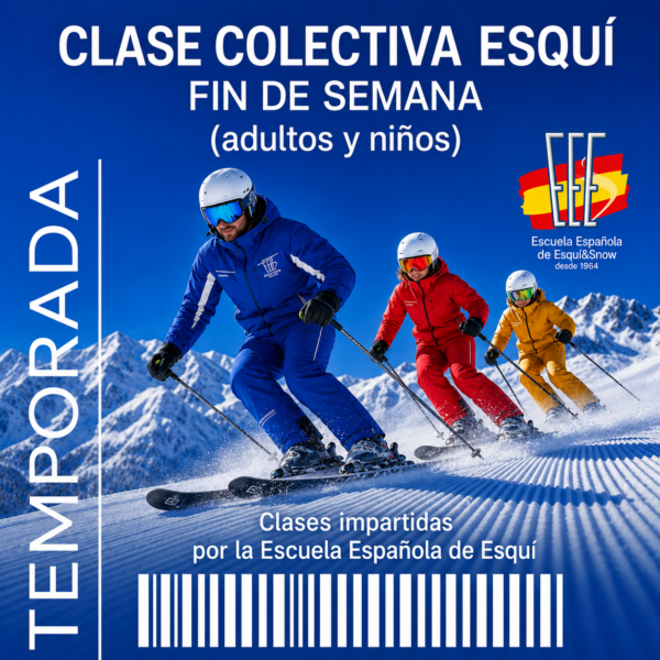Clase Colectiva de Esquí adultos y niños (Fin de Semana)