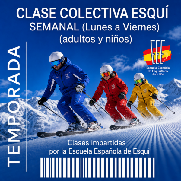 Clase Colectiva de Esquí adultos y niños (Semanal)